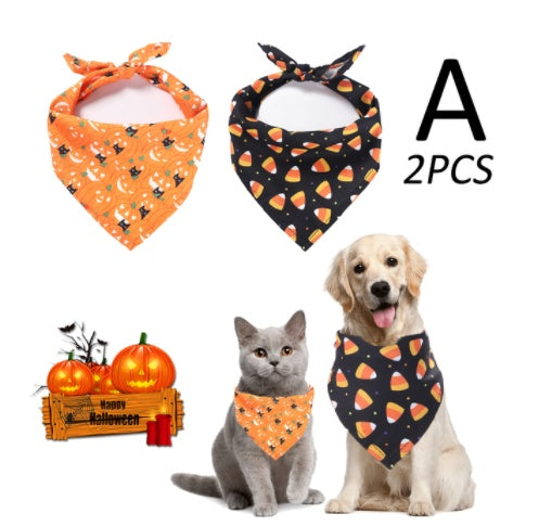 New Halloween Pet Drool Dog Triangle Scarf