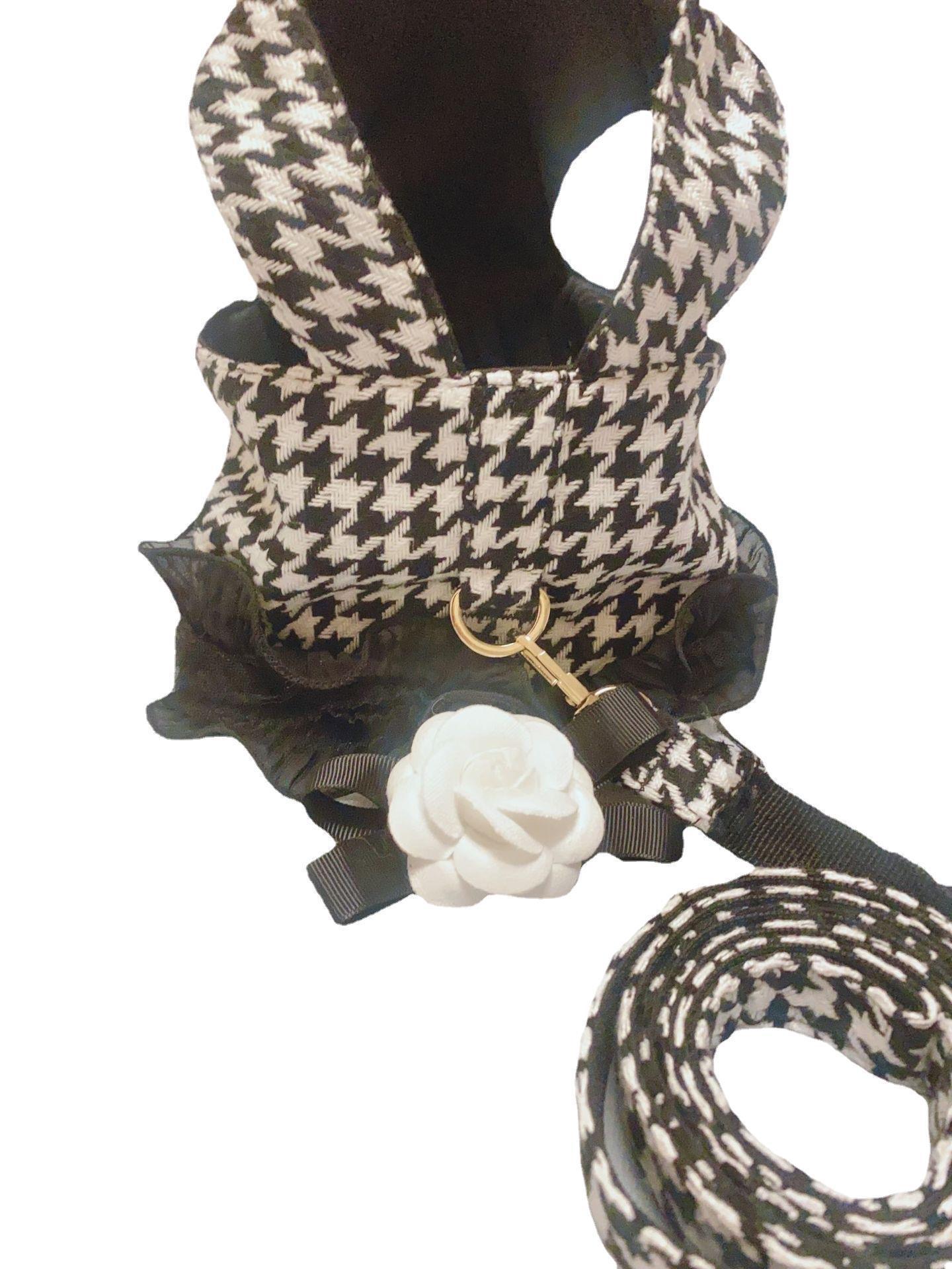 Pet Bird Check Vest Traction Suit