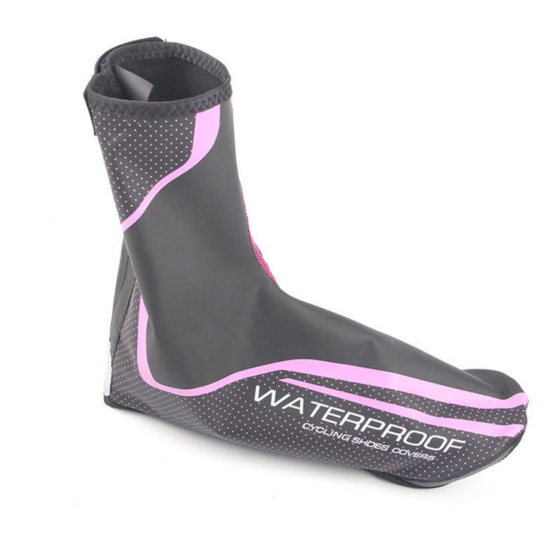 Factory PU Windproof Waterproof Shoes Set Lock Shoe Cover Winter Warm Fabric Mountain Bike Riding Waterproof Shoe Cover