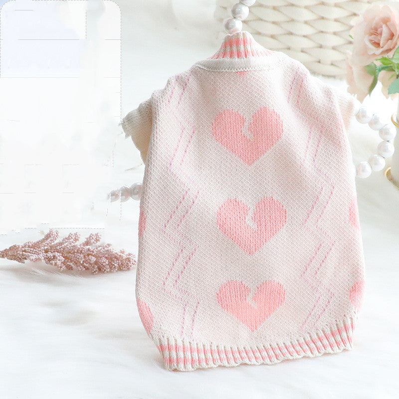 Dog Clothes Autumn And Winter Clothes Cat Princess Sweater Cardigan