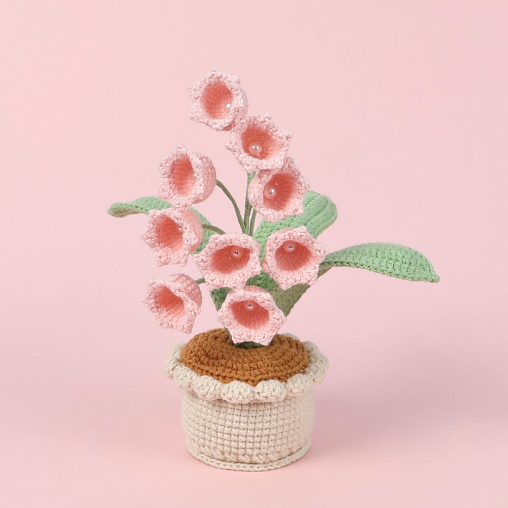 Finished Handmade Wool Woven Home Decoration Tulip Potted Plant