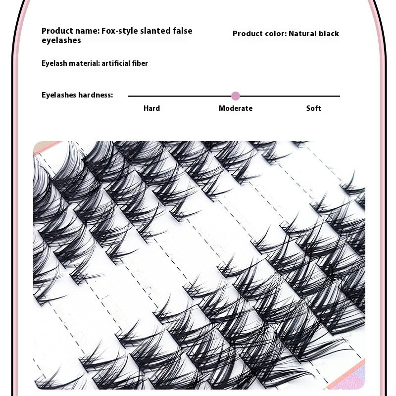 Fox Eye Ten Rows Of False Eyelashes Oblique Flying Single Cluster Split Type