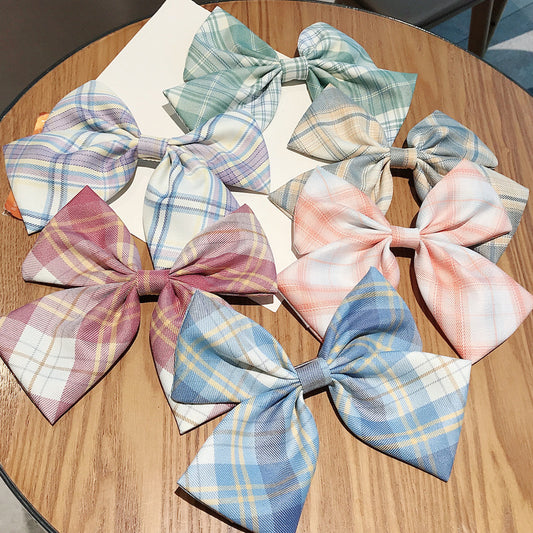 Girl's Plaid Bow Hairpin