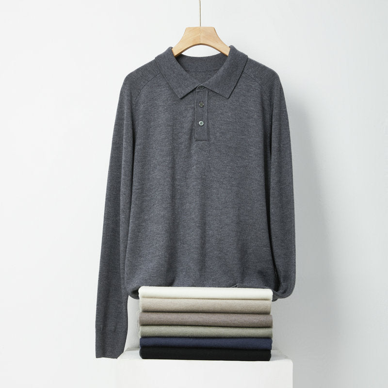 Men's Long-sleeved Sweater Lapel Comfortable All-match Sweater