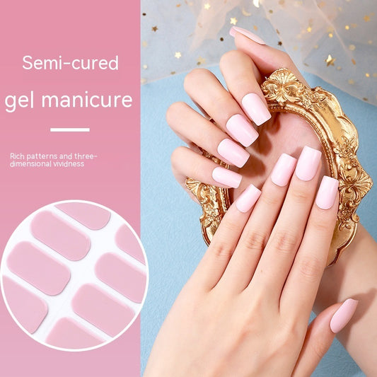 Gel Nail Stickers Pure Color UV Semi-curing Phototherapy