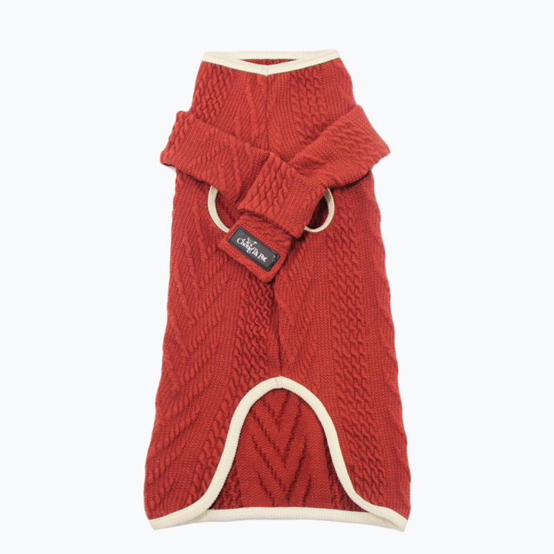 High Collar Vintage Dog Sweater Winter