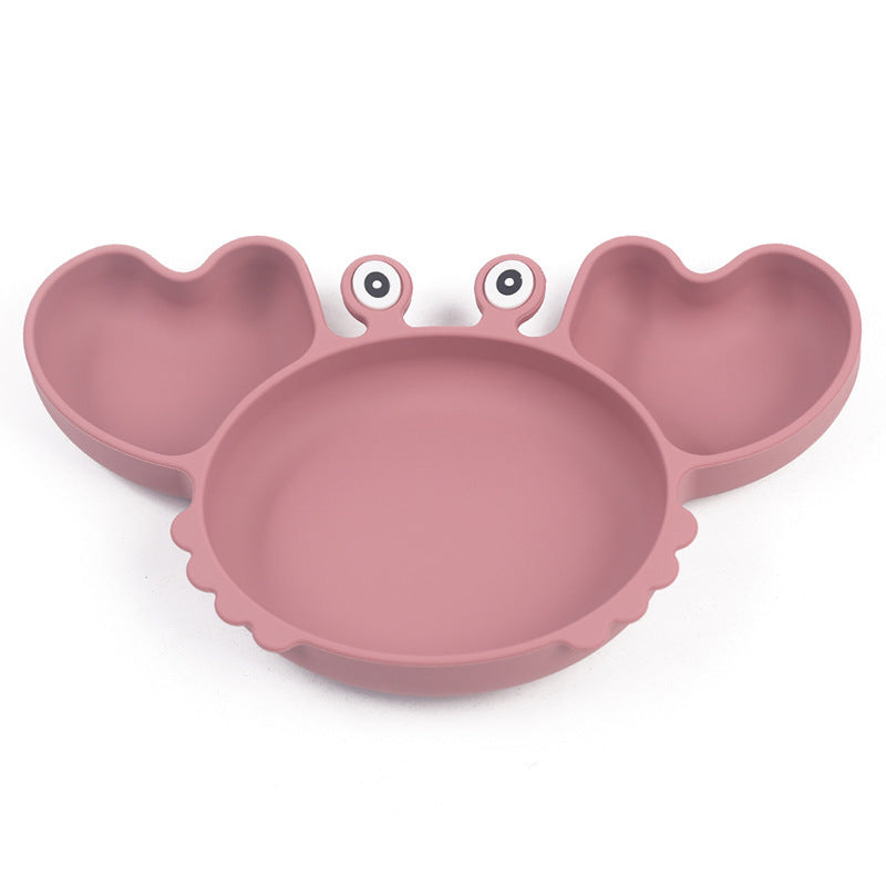 Silicone Split Cutlery Crab Plate For Infants