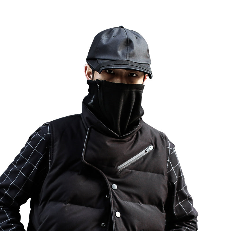 Functional Pull-cord Zipper Bib Scarf