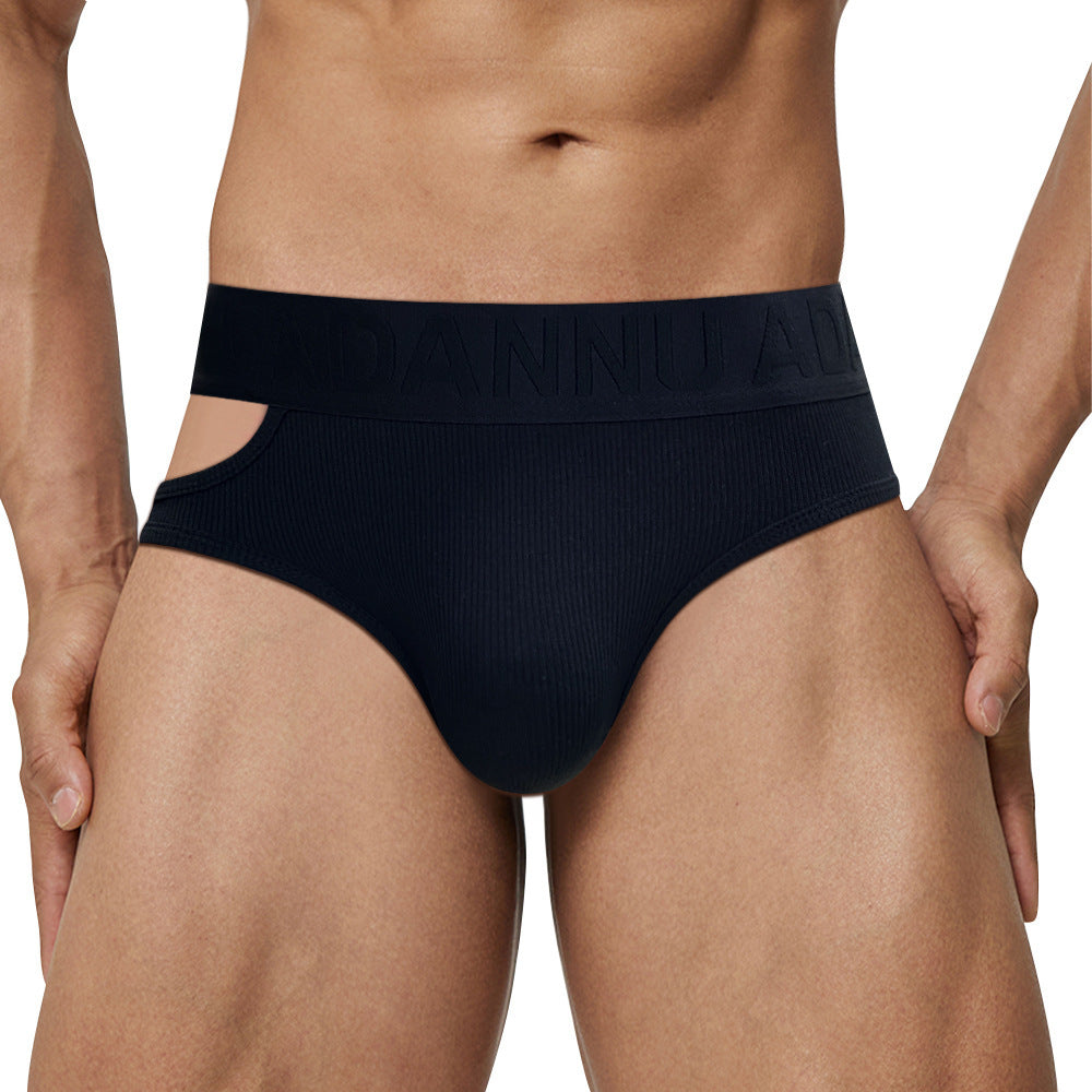 Personality Asymmetric Triangle Underwear Men's Low Waist Threaded Cotton Sports Dopamine