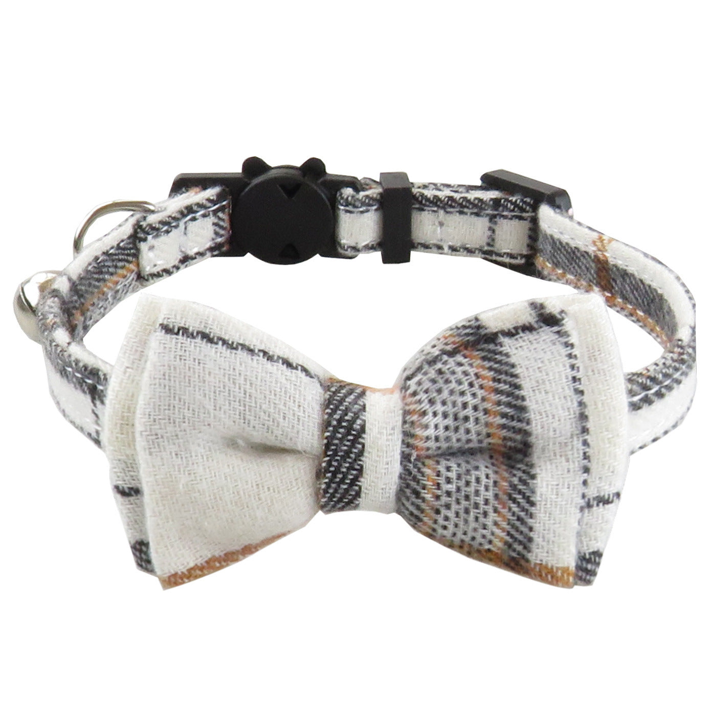 Bow Tie Cat Collar Bandana Breakaway Pet Collar Bandana With Classic Plaid Adjustable Cat Collar With Scarf And Bowtie Necklace