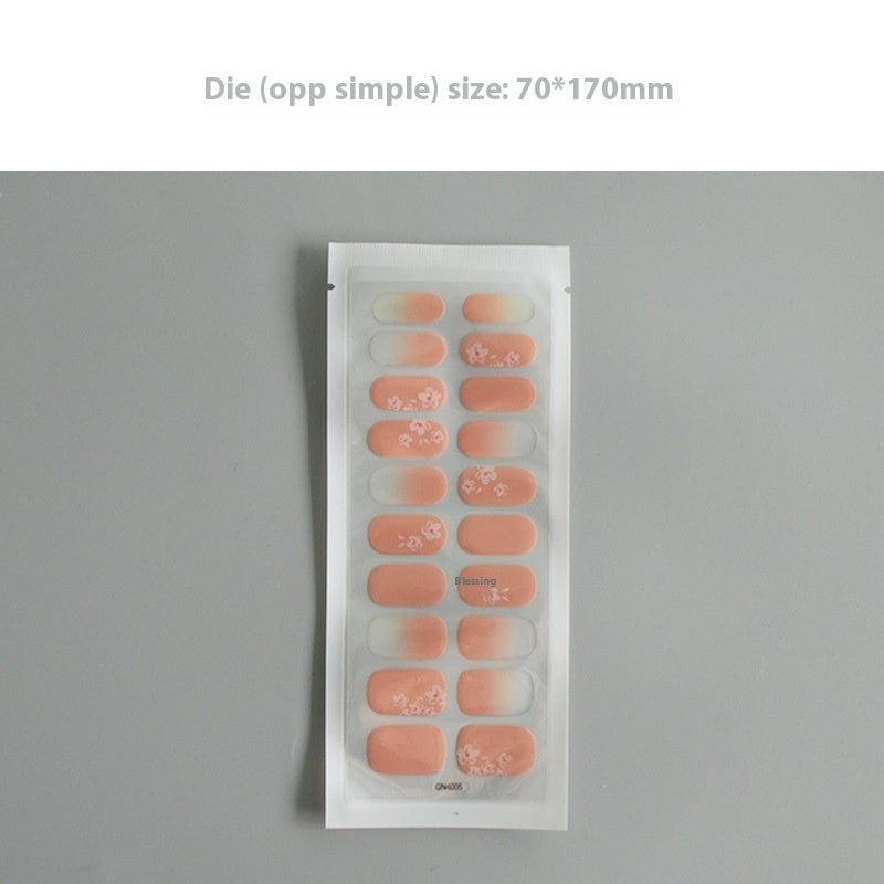 Finger Baking-free Gel Nail Stickers Simple Grid Line Nail Sticker One Piece Dropshipping