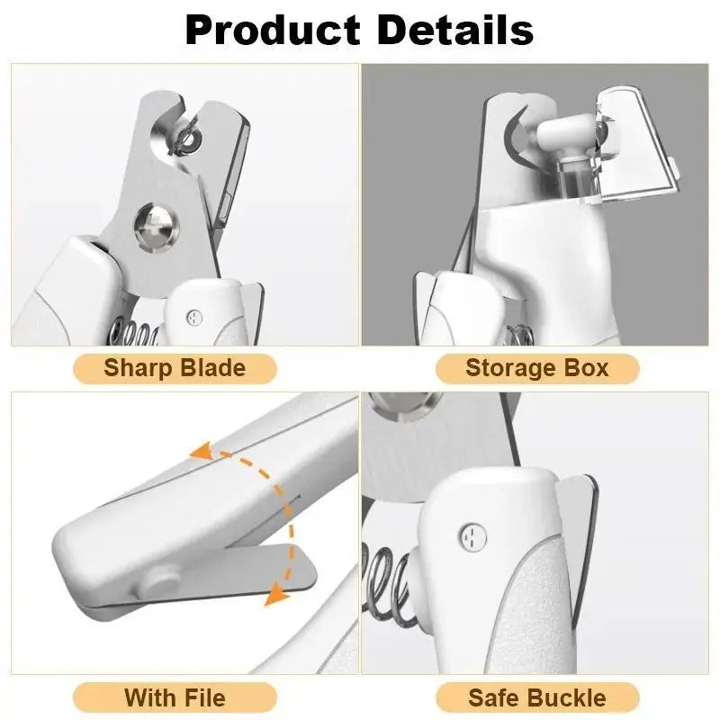 Pet Nail Clippers With Light For Dogs And Cats - Rechargeable, Easy And Safe Trimming With Precision Blades And LED Light