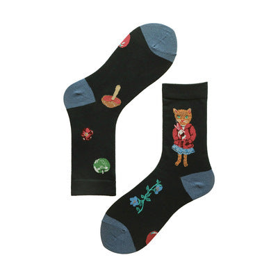 Fashion Personality Jacquard Women's Short Cotton Socks