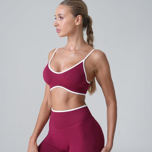 Sports Workout Bra Bra Contrast Color With Chest Pad Quick-drying Yoga Underwear