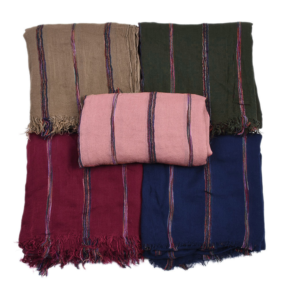 European And American Men's Ethnic Style Cotton And Linen Stripes Yarn-dyed Winter Foreign Trade Scarf Shawl Men