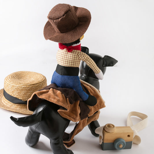 Creative Dog Clothes Personalized Funny Pet Costume Riding Denim Corgi Teddy Golden Retriever Pet Spring And Autumn