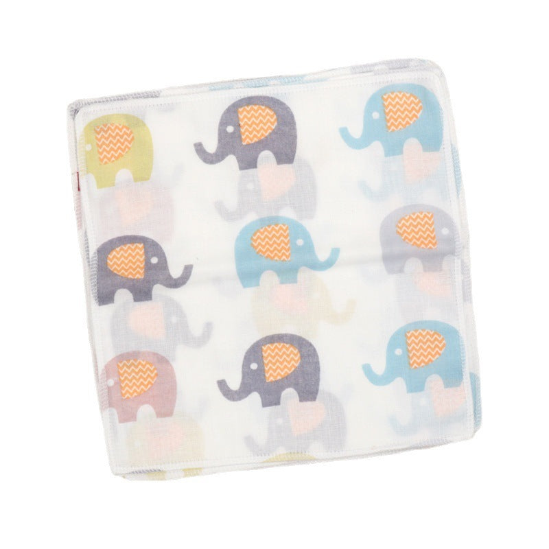 35x35 High Density Double Layer Cartoon Cotton Gauze Square Towel For Infants And Babies