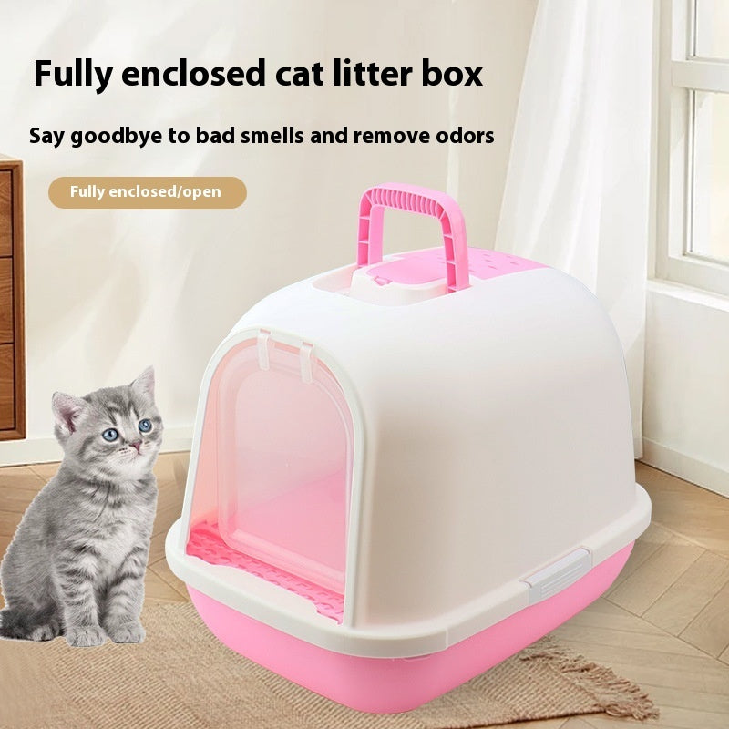 Litter Box Fully Enclosed Drawer Cat Toilet Deodorant Splash-proof Cat Supplies