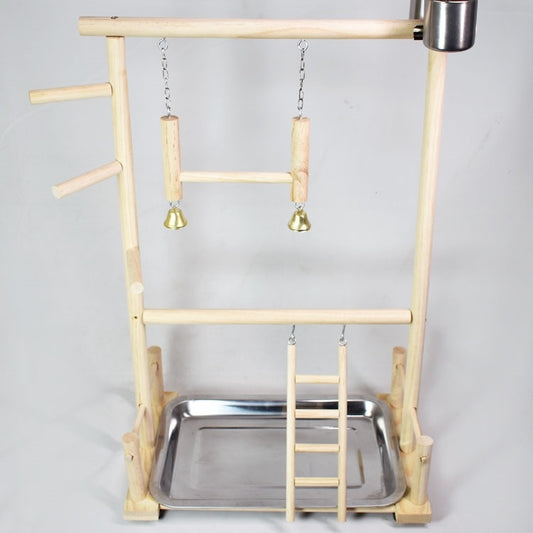 Solid Wood Toy Swing Climbing Ladder Shelf Peony Xuan Double-layer Stainless Steel Food Box