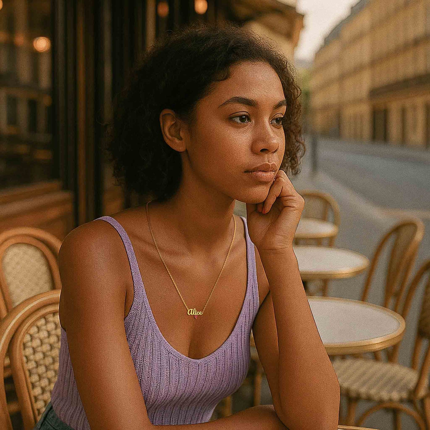 18k Gold Plated Heart Birthstone Name Necklace SN001G