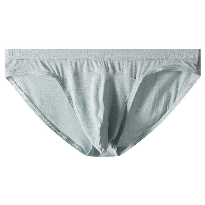 Low Waist Big Bag Men's Jacquard Ice Silk Underwear