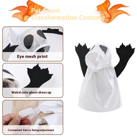 Pet Halloween Ghost Pet Costume Dog Cat Holiday Party