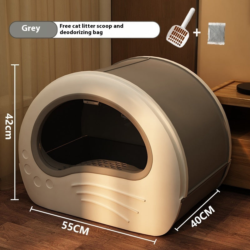 Extra Large Fully Enclosed Deodorant Anti-splash Cat Toilet