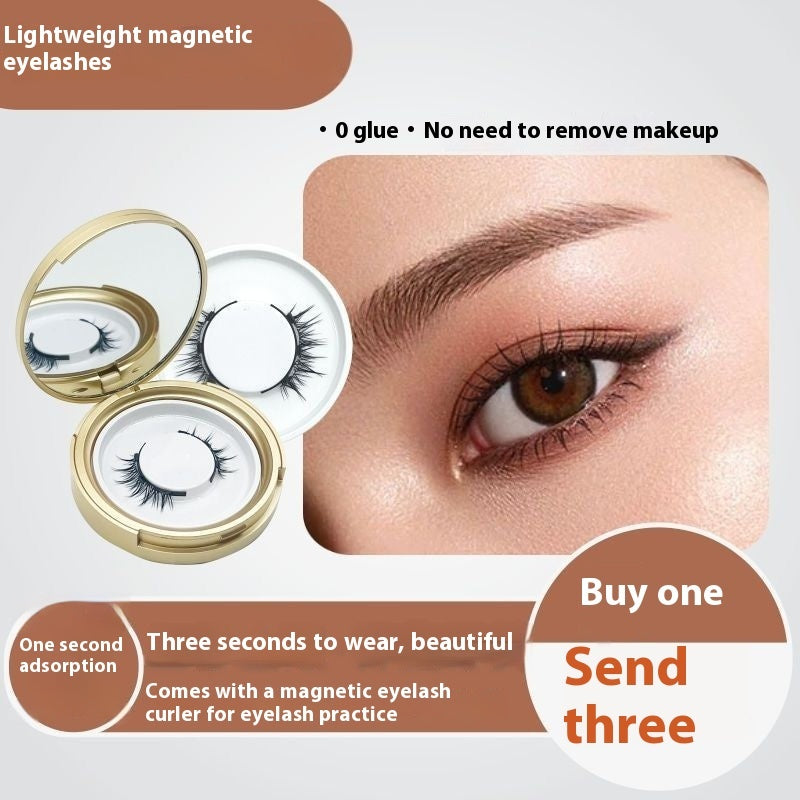 Natural Plain Eyelash Curler Glue-free False Eyelashes Simulation Light Feeling Reuse Clip