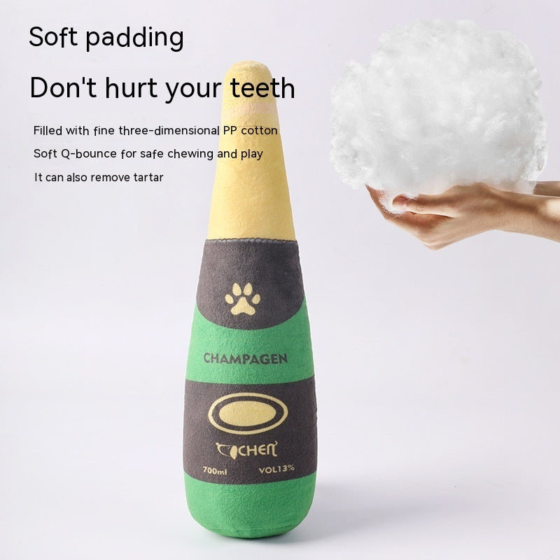 Dog Toy Champagne Bottle Bite-resistant Plush Toy