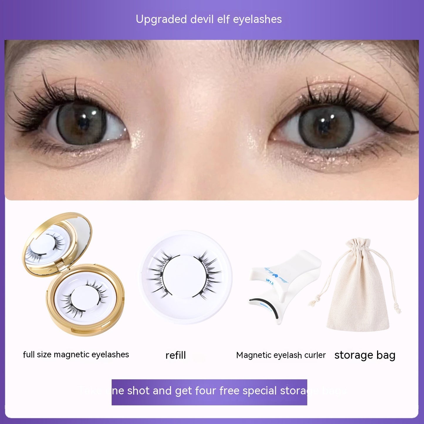 Magnetic Adhesive Free Of Little Devil False Eyelashes