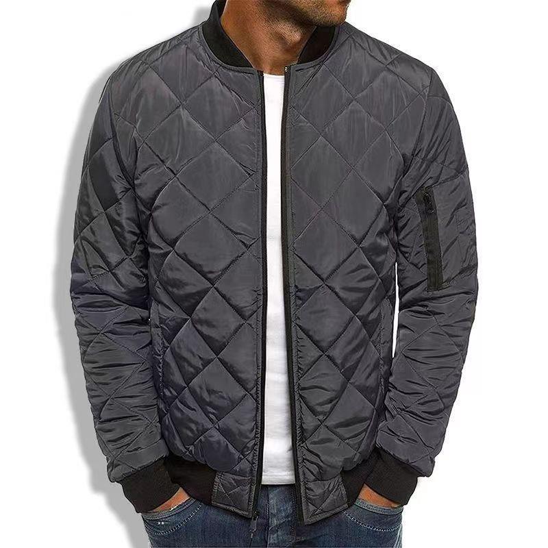 Solid Color Loose Jacket Diamond Cotton Jacket