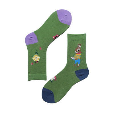 Fashion Personality Jacquard Women's Short Cotton Socks