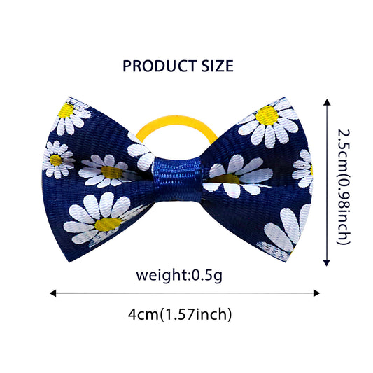 Small Daisy Pet Head Rope Pastoral Style Cat Dog Head Flower Rubber Band