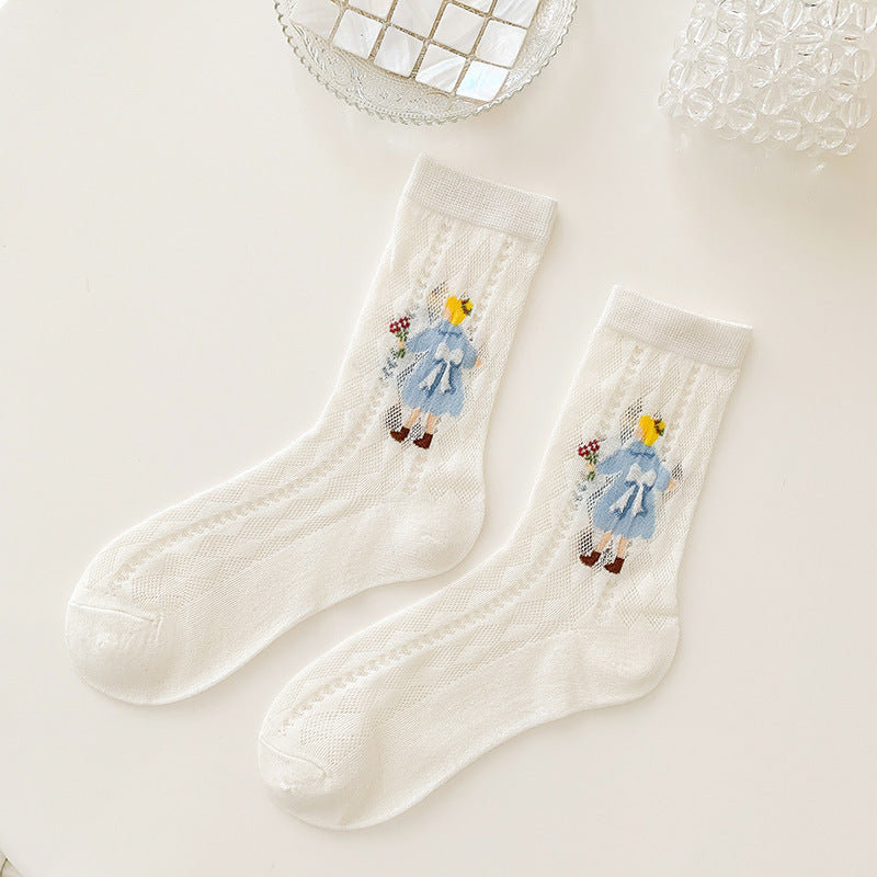 Ladies Korean Style Ins Trendy Hollow Tube Socks