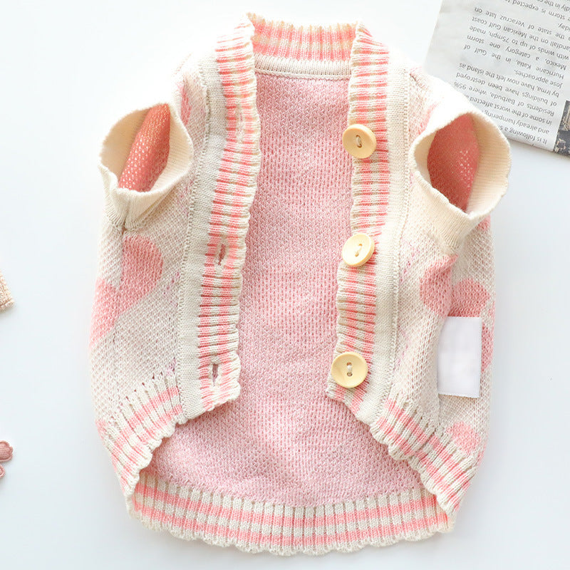 Dog Clothes Autumn And Winter Clothes Cat Princess Sweater Cardigan