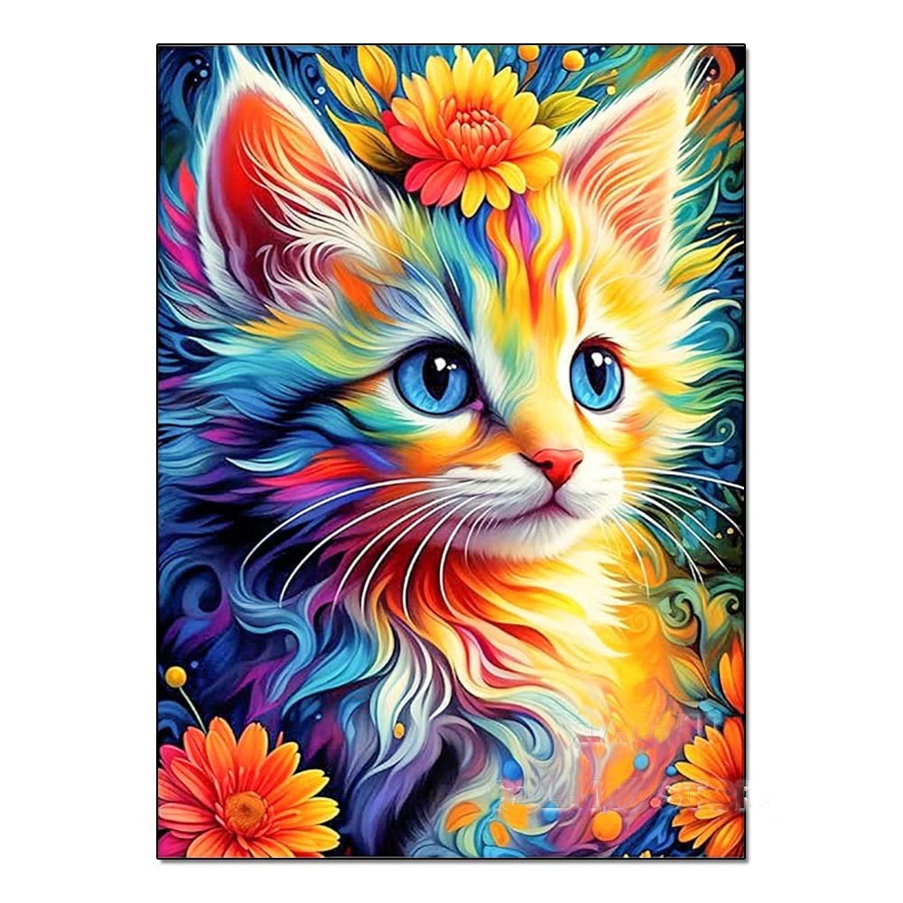 DIY Handmade Diamond Painting With Colorful Animals And Full Diamonds