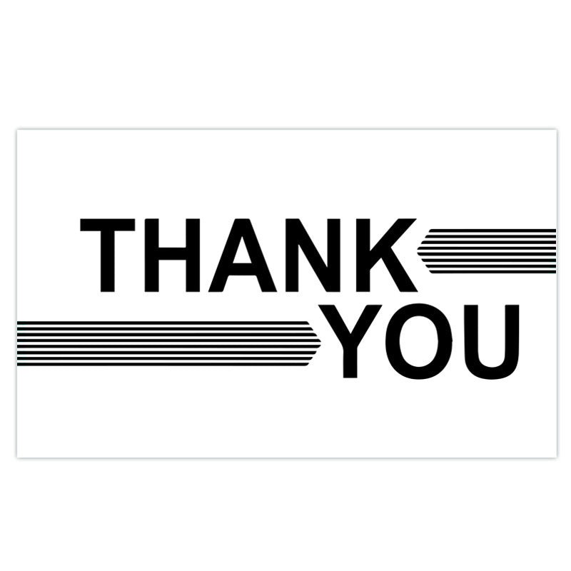 Gift Packaging 50 SheetsPack Simple Black Thank You Cards
