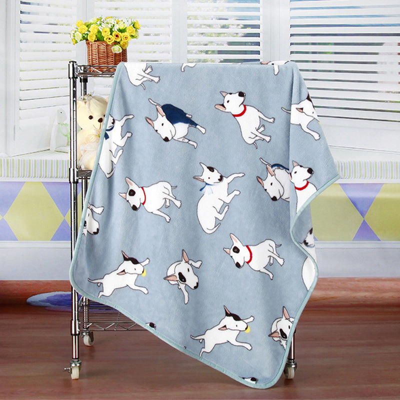 Flannel Coral Fleece Blanket Printed Air Conditioning Blanket Pet