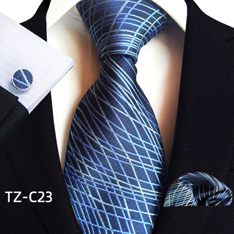 Waist Flower Men's Tie Pocket Towel Cuffs Three Piece Suit