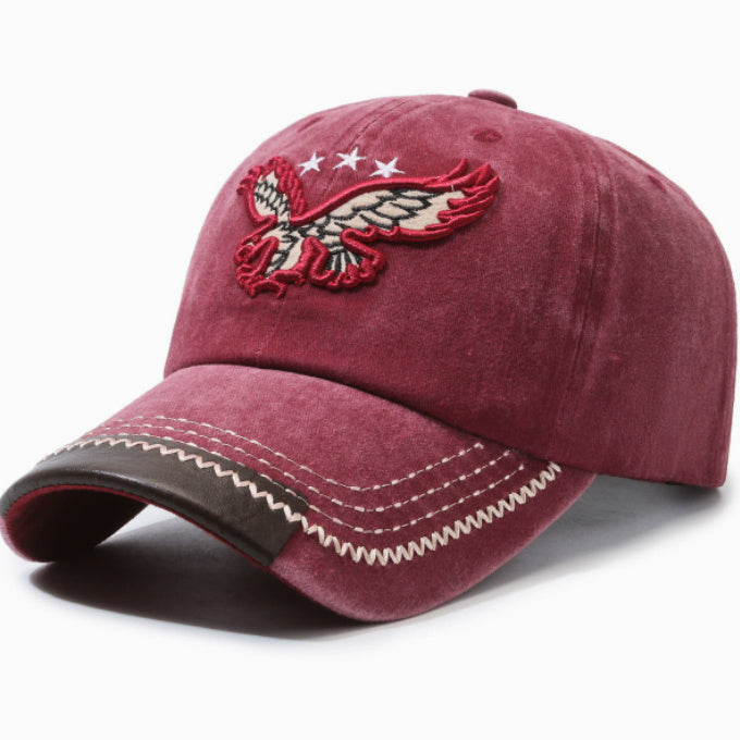 Vintage Washed Cowboy Baseball Cap Casual Embroidered Curvetail Cap