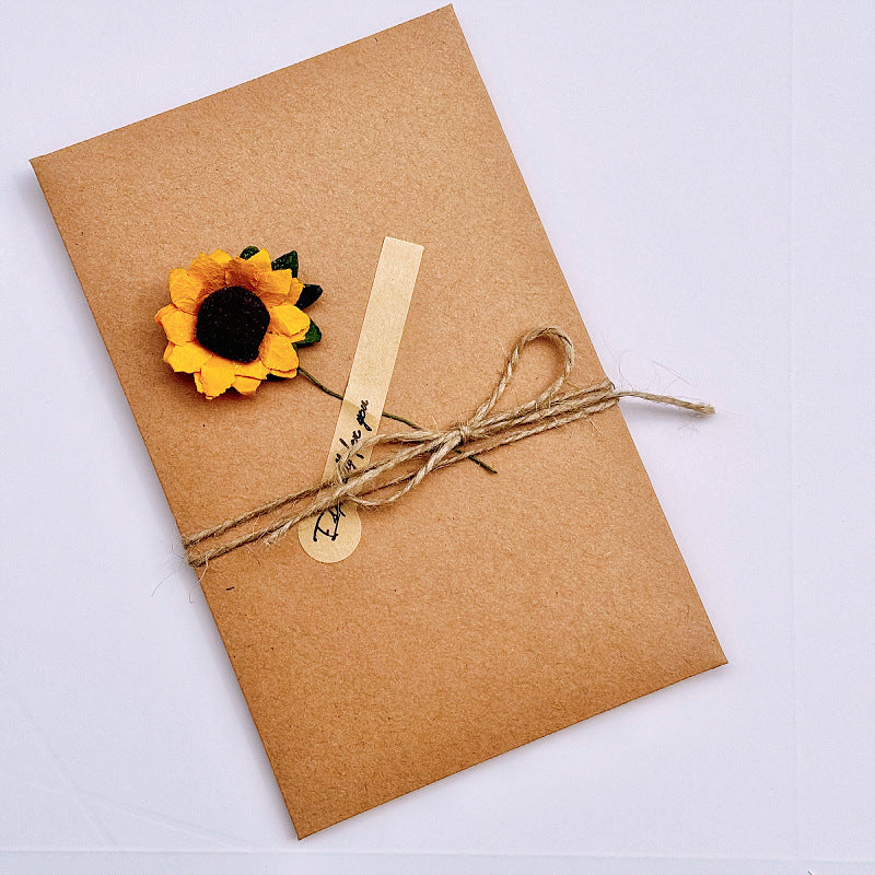 Starry Sky Dried Flower Handwritten Thank You Greeting Card