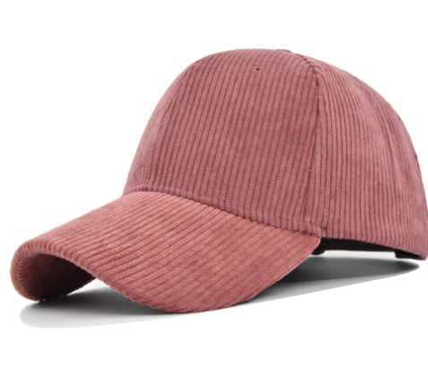 Versatile Face Small Curved Brim Corduroy Hat