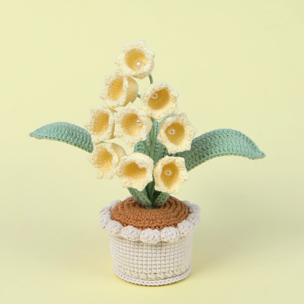 Finished Handmade Wool Woven Home Decoration Tulip Potted Plant