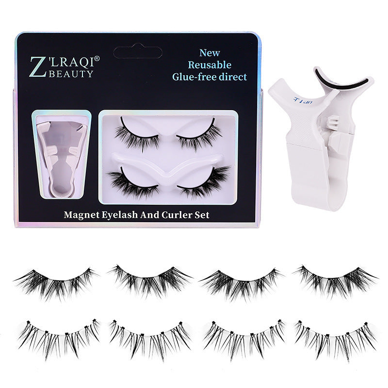 Non Adhesive Thick One Piece Magnetic Suction False Eyelashes