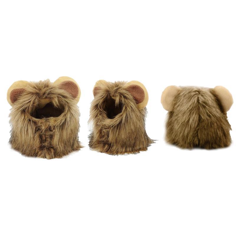 Pet Cat Decor Accessories Lion Wig Fancy Hair Caps Pet Supplies Cute Lion Headgear Cat Hat Mane Wig For Dogs And Cat Small Dog