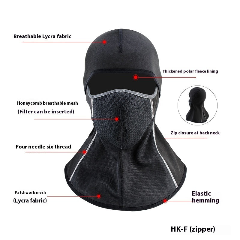 Winter Cycling Mask Warm Motorcycle Hood Outdoor Windproof Skiing