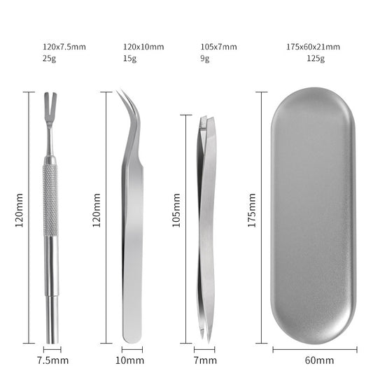 Stainless Steel Tick Clip Pet Dog Louse Clip 3-piece Set Cat Flea Tweezers Bug Catching Grate Clip Tool