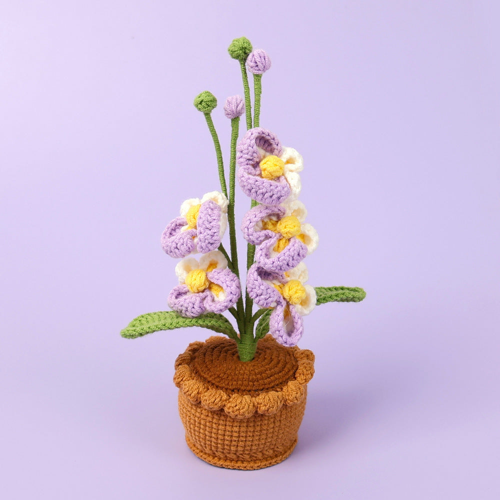 Finished Handmade Wool Woven Home Decoration Tulip Potted Plant