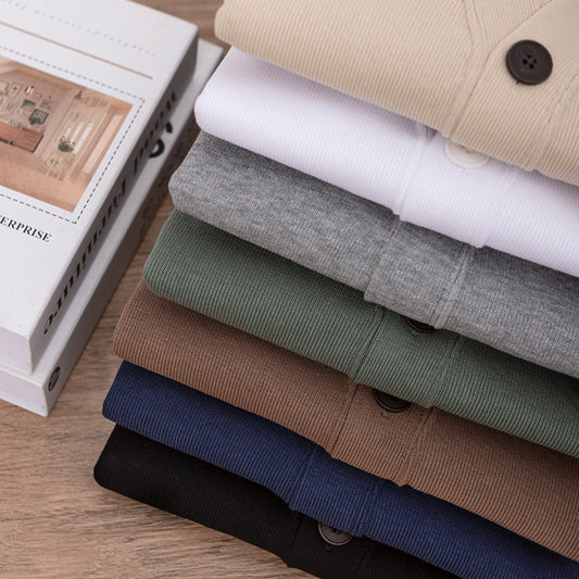 Machine Washable Xinjiang Cotton V-neck Sweatshirt Men