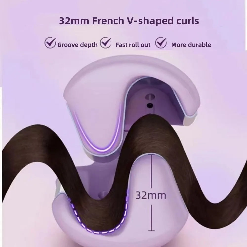Hair Curling Iron 32mm Deep Wave Hair Curler 4 Temperature Adjustable Fast Heating Crimping Iron Styler Wand For All Hair Style